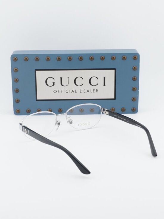 Gucci GG0859OJ 001 Oval Eyeglasses 53mm - Silver / Black main image 7